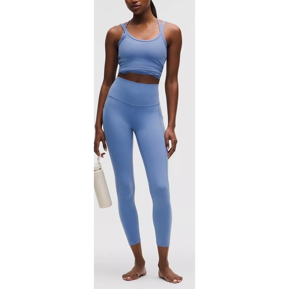 Lululemon Align High-Rise Pant 25"‎ with Pockets Sz 14 Prep Blue Yoga Athleisure